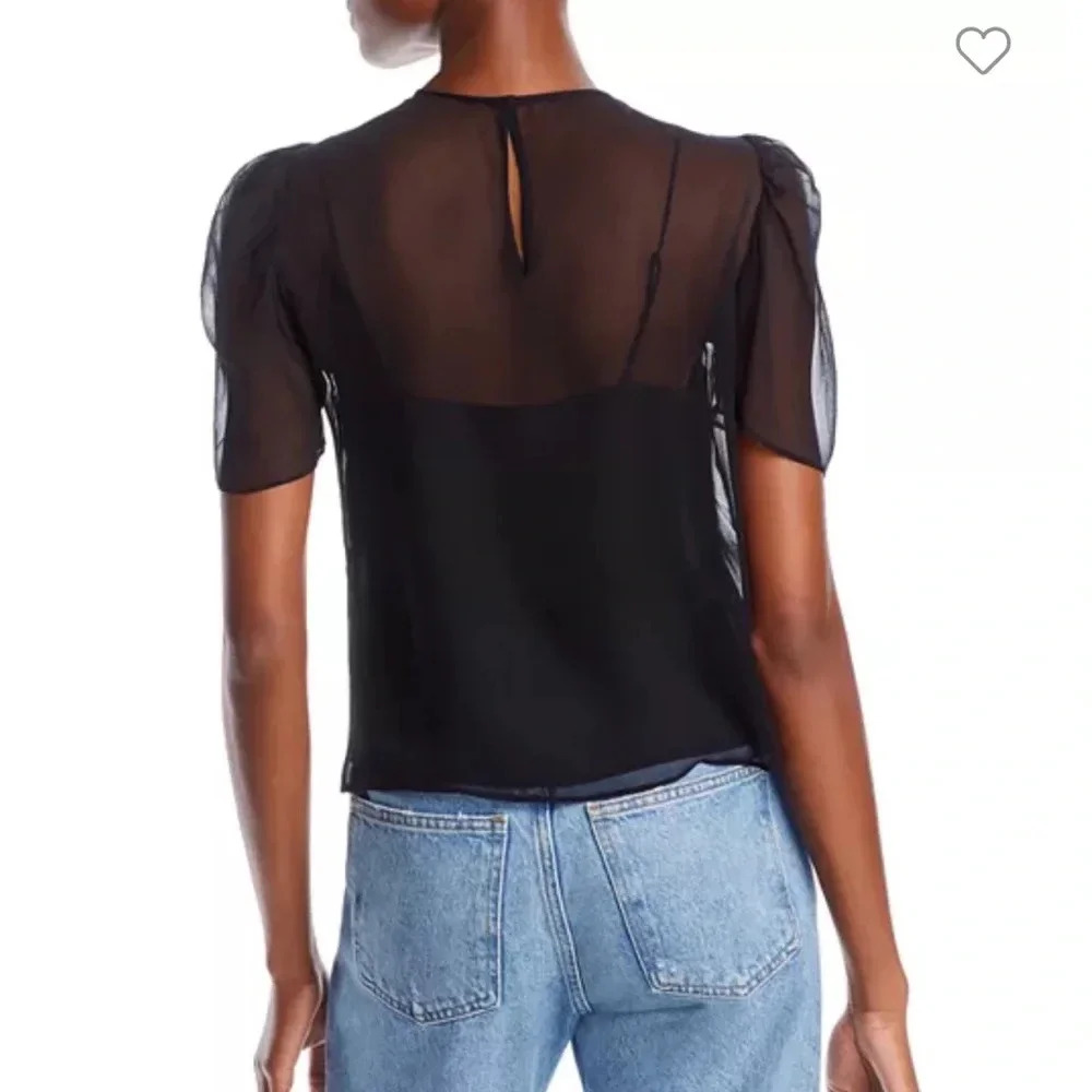 Generation Love Abella Silk Puff Sleeve Top, NWT - Picture 3 of 7